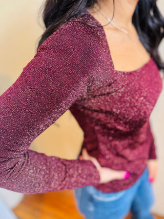 Sparkle Square Neck Top