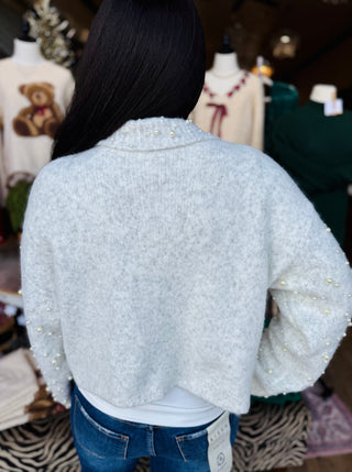 Pearl Open Front Collared Cardigan