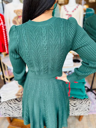 Velvet Bow Sweater Mini Dress