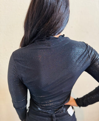 Sparkle Mock Neck Long Sleeve Top