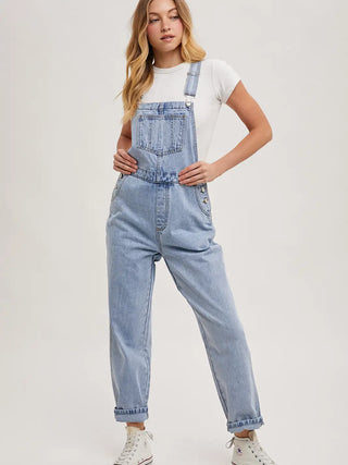 Adeline Denim Straight Leg Overalls