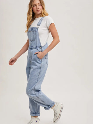 Adeline Denim Straight Leg Overalls