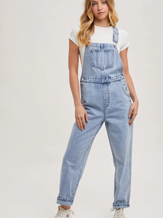 Adeline Denim Straight Leg Overalls