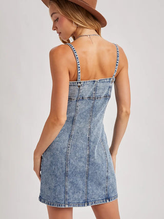 Audrey Denim Button Down Mini Dress