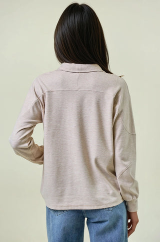 Buttery Soft Striped Button Sweatshirt