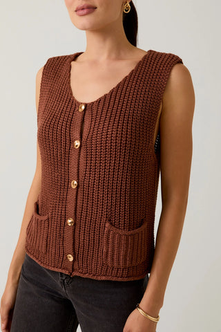 Charlotte Button Chunky Sweater Vest