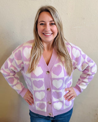 Checkered Heart Cardigan