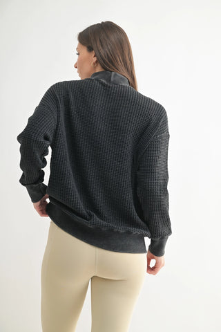 Chunky Waffle Mockneck Sweater