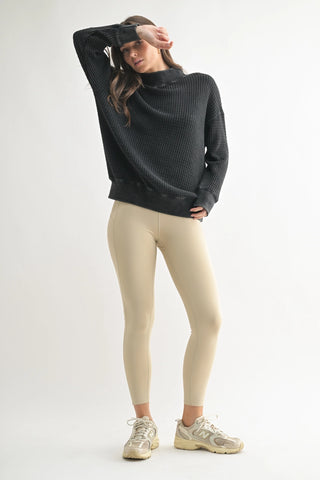 Chunky Waffle Mockneck Sweater