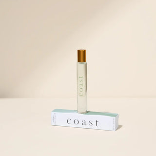Roll on perfume named "Coast": Coast and Salt Coast roller perfume - fresh ocean fragrance with olive leaves, fig, and Australian sandalwood