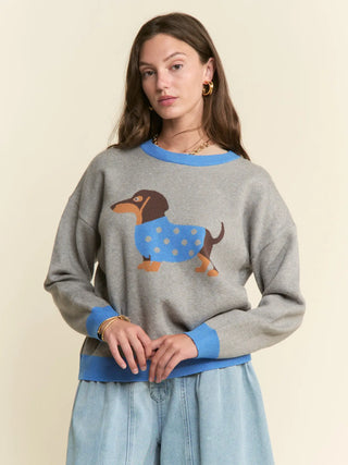 Dachshund Polka Dot Sweater