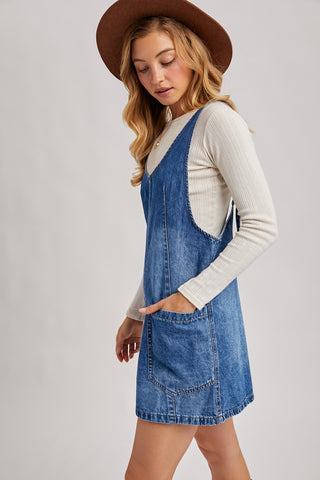 Denim Overall Pocket Dress