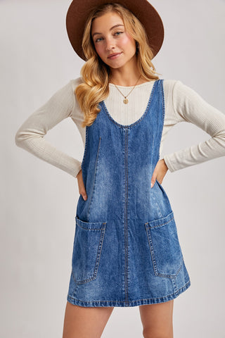 Denim Overall Pocket Dress
