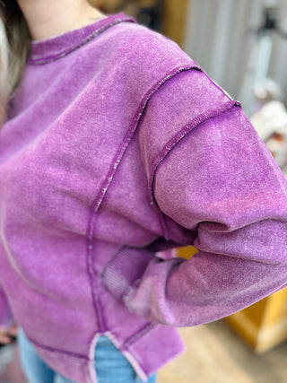Erika Acid Washed Fleece Sweatshirt
