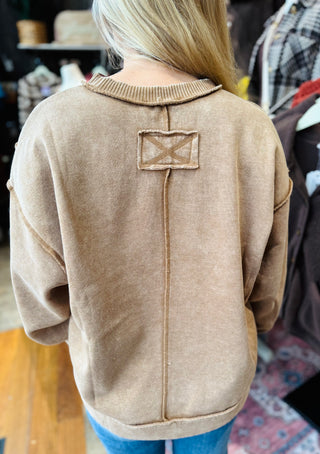 Erika Acid Washed Fleece Sweatshirt