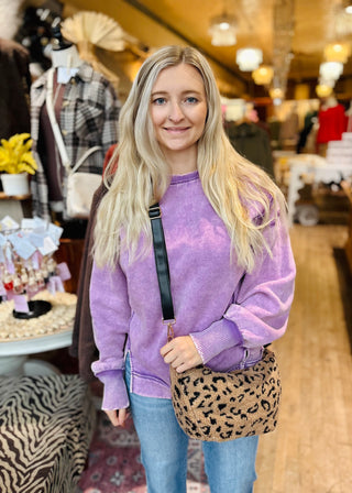 Erika Acid Washed Fleece Sweatshirt
