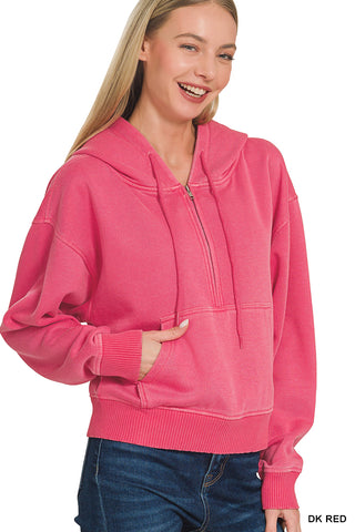 Fleece Half Zip Pocket Sweatshirt