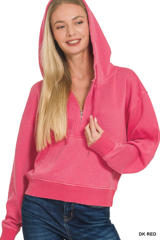Fleece Half Zip Pocket Sweatshirt