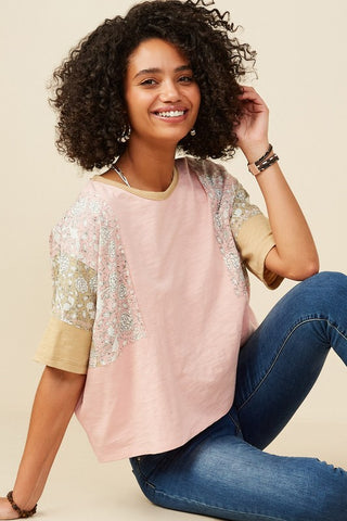 Floral Patch Short Sleeve Top
