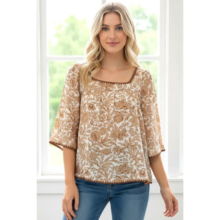 Gracie Floral Kimono Sleeve Top