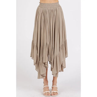 Handkerchief Hem Midi Skirt