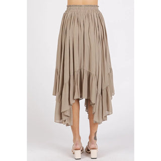Handkerchief Hem Midi Skirt