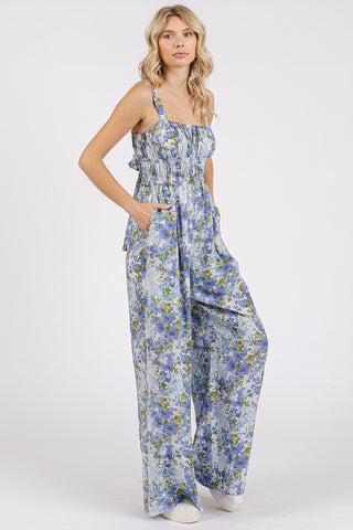 Indie Floral Sleeveless Jumpsuit