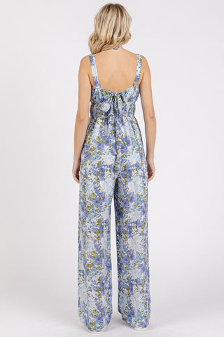 Indie Floral Sleeveless Jumpsuit