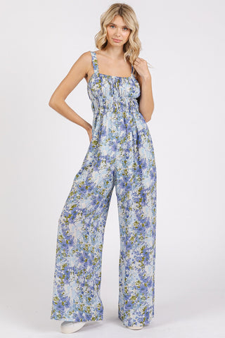 Indie Floral Sleeveless Jumpsuit
