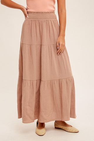 Ivy Smocked Waist Maxi Skirt