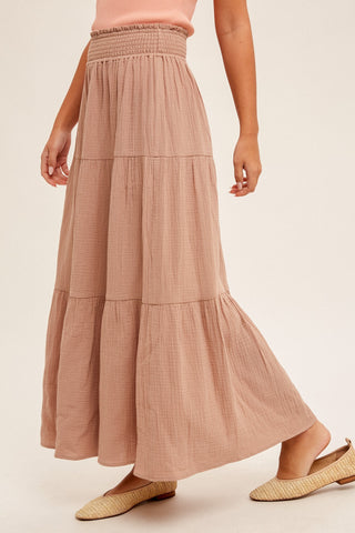 Ivy Smocked Waist Maxi Skirt