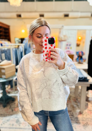 Khloe Light Grey Camo Sweatshirt