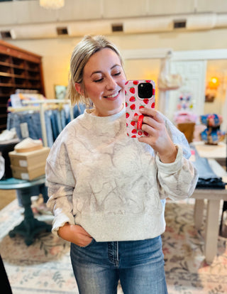 Khloe Light Grey Camo Sweatshirt