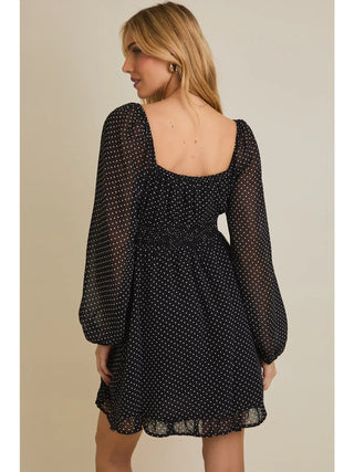 Nina Polka Dot Long Sleeve Dress
