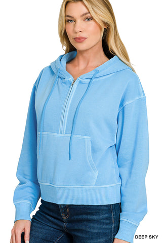 Fleece Half Zip Pocket Sweatshirt