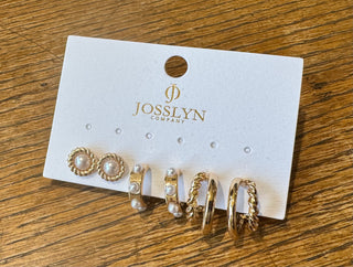 Pearl Hoop Earring Set