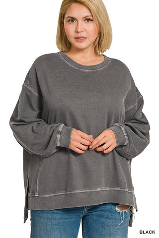 PLUS SIDE SLIT SWEATSHIRT