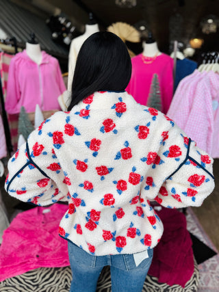 Roses Sherpa Full Zip Jacket