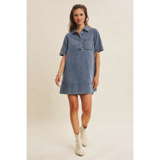 Selena Denim A-Line Mini Dress