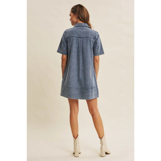 Selena Denim A-Line Mini Dress