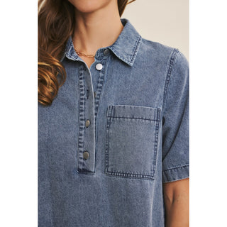 Selena Denim A-Line Mini Dress