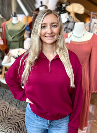 Tara Scuba Quarter Zip Sweatshirt