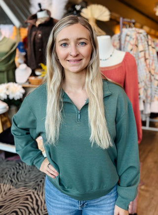 Tara Scuba Quarter Zip Sweatshirt