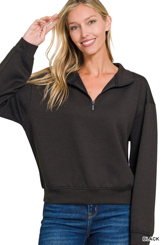 Tara Scuba Quarter Zip Sweatshirt