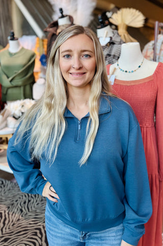 Tara Scuba Quarter Zip Sweatshirt