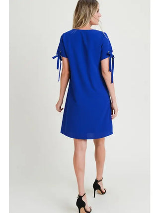 Tied Sleeve Mini Shift Dress