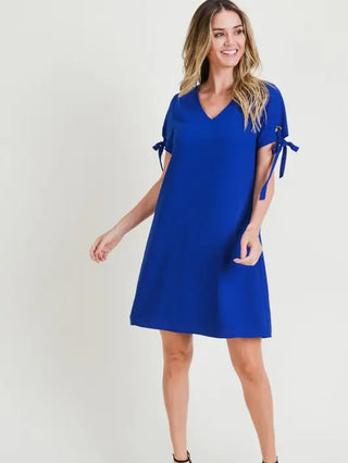 Tied Sleeve Mini Shift Dress
