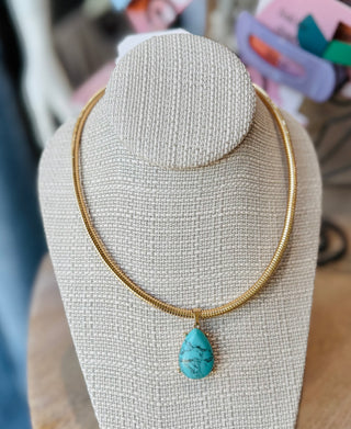 Turquoise Pendant Chain Necklace