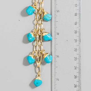 Turquoise Stone Charm Necklace