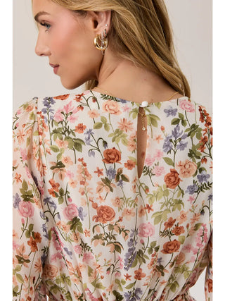 Abigail Floral Long Sleeve Mini Dress